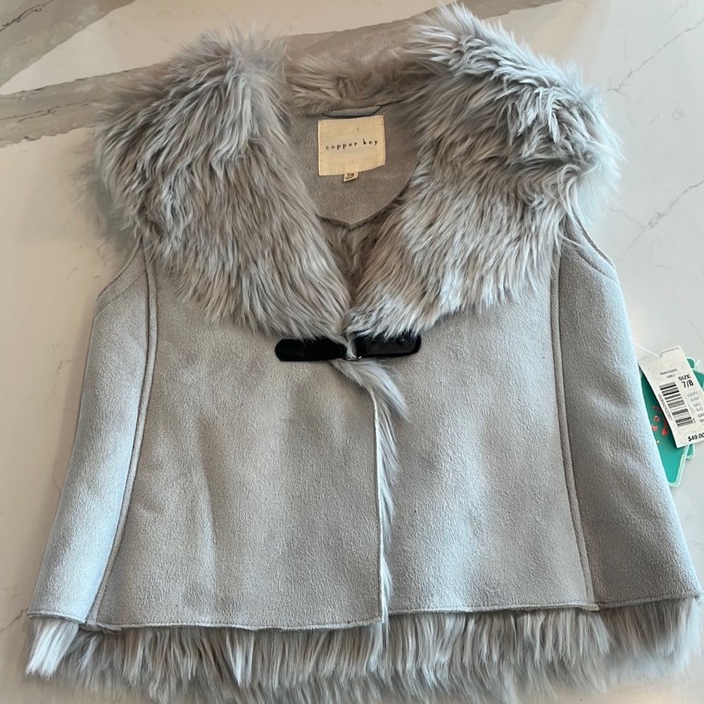 Copper Key girls faux-fur vest